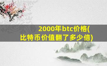 2000年btc价格(比特币价值翻了多少倍)